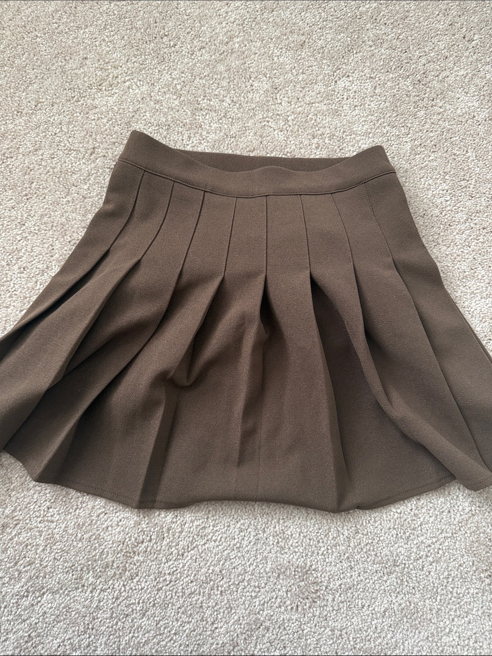 Pleated Brown Women's Skirt